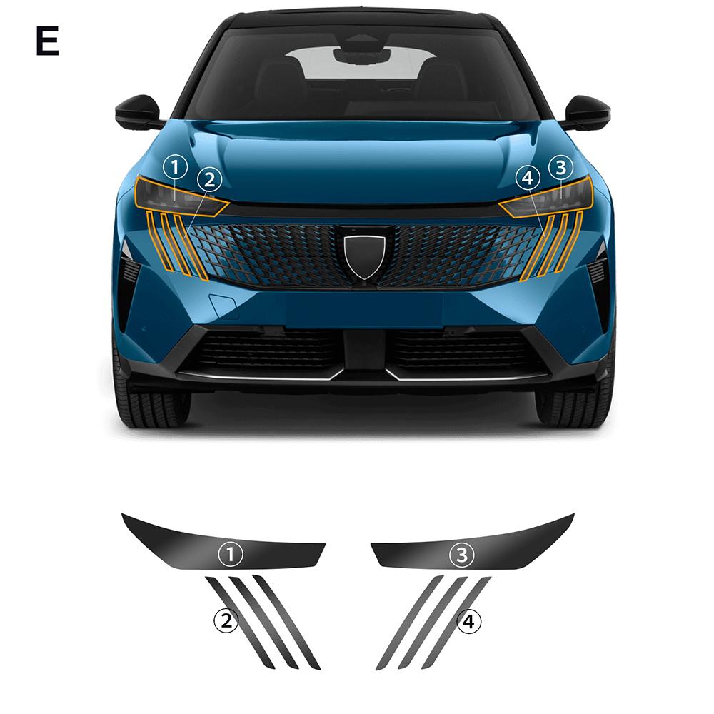 Dla PEUGEOT 3008 2024 2025 Samochodowe Reflektory Lusterka Wsteczne Słupki B C Folia Ochronna Przeciwzarysowaniom Przezroczysta Dymiona Naklejka TPU PPF