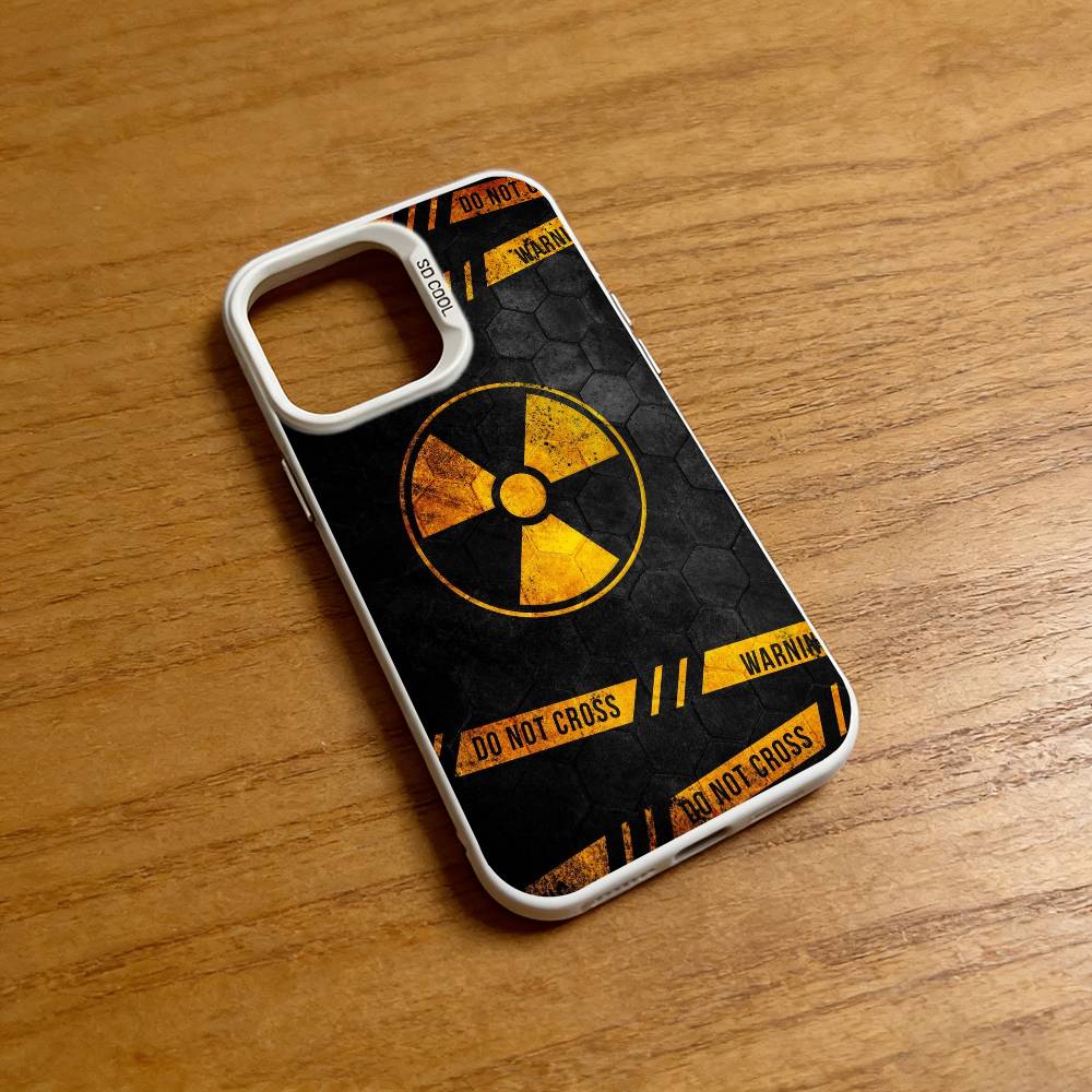 Nuclear Radiation Toxic Danger Sign Phone Case for iPhone 17 16 Pro Max Air 15 14 Plus 12 11 Soft Shockproof Cover