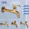 Antique-Style Wall-Mounted Copper Mop Sink Faucet with Quick-Open Single Cold Water Outlet Spout & Angle Valve