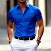 New Style Casual Men's Summer Shirt Short Sleeves 3D Lines Printed Stylish Loose Tops Essential for Hawaii Tourism