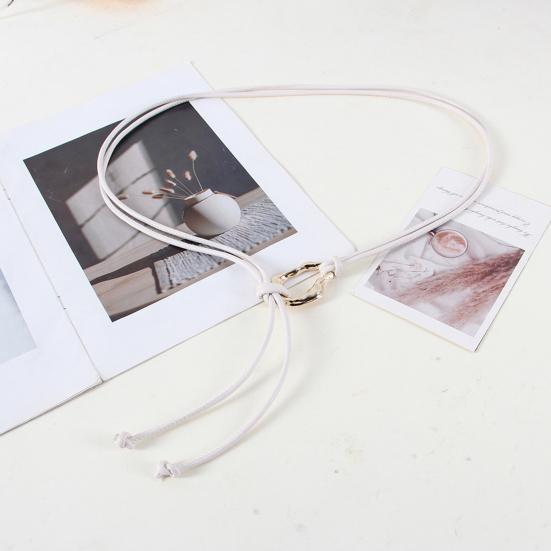 Women Metal Belt Decor Lace-up Imitation Belt Versatile Fashion Accessory