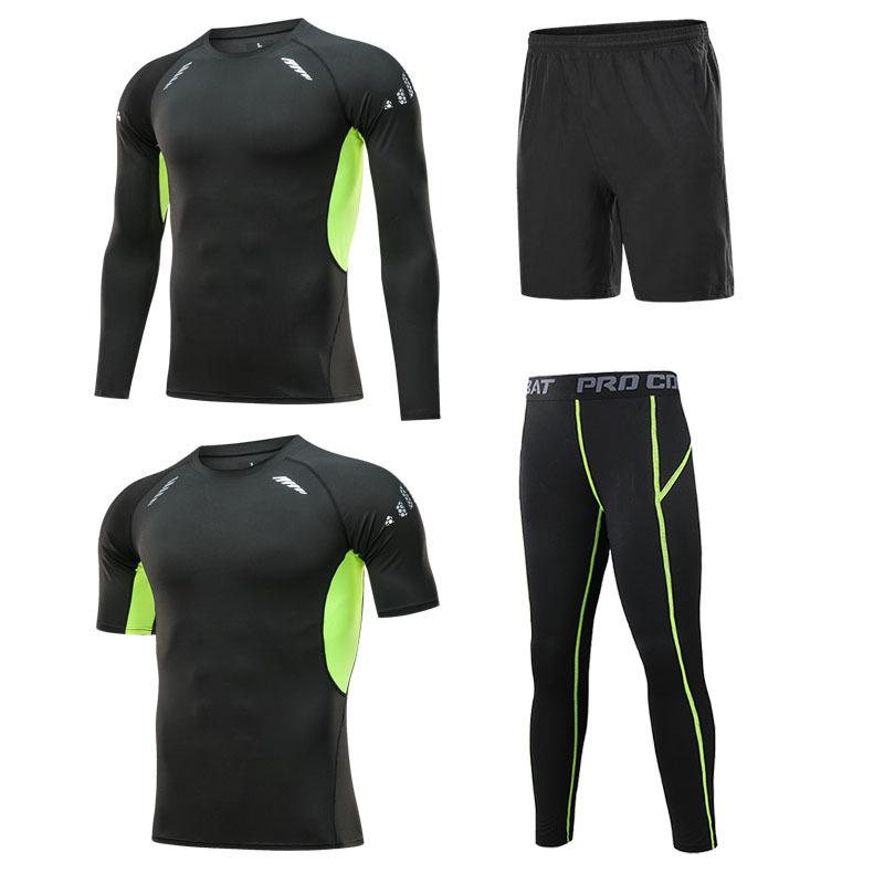 

Мужской фитнес-комплект из 4 предметов, эластичный базовый слой: Плотный, Дышащий, Влагоотводящий для Бега, Баскетбола и Футбола. XXL for 185CM