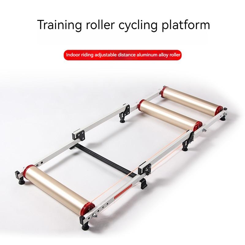 Rulli per Allenamento Bici Pieghevole Supporto Regolabile per Esercizio su Rulli Piattaforma per Allenamento Bici Indoor