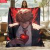 Light Yagami with Red Apple Print Thin Flannel Blanket for Living Room,Sofas Blankets,Lunch Break,blankets Fluffy Blanket