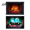 Holiday Party Wall Sticker Fireplace Flame Decal Vintage European Background Sticker Self-Adhesive Removable PVC Decor Waterproof Mural for