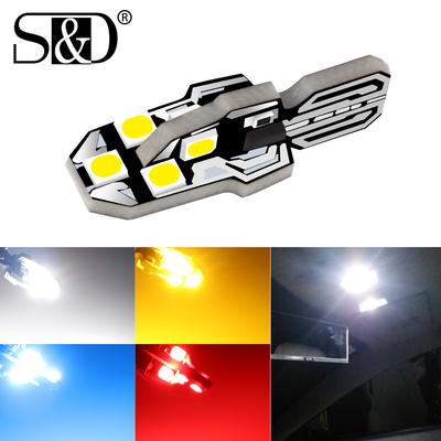 1Pc W5W T10 LED Canbus Lampadine 10SMD Car Interior Reading Lampada da parcheggio Auto Led Trunk Side Door Lamp 6000K Bianco Rosso Giallo Blu Nessun errore