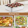 2Pcs Stainless Steel Rectangle Baking Tin with Plastic Lid Deep Side Rectangular Cake Pan 11.2''×8.8''×2.5'' Baking Cake Mold