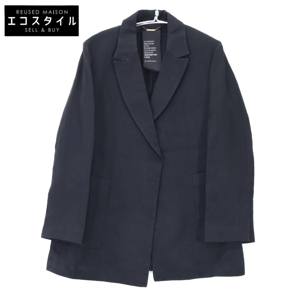 chaos CH107007ER Black Center Vent Buttonless Paper Bib Tailored Jacket Jacket F blackUsed