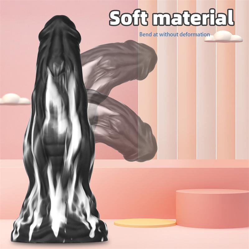Big Pagoda Mixed Color Soft Simulation Penis Female Anal Plug Double Layer Liquid Silicone Adult Products