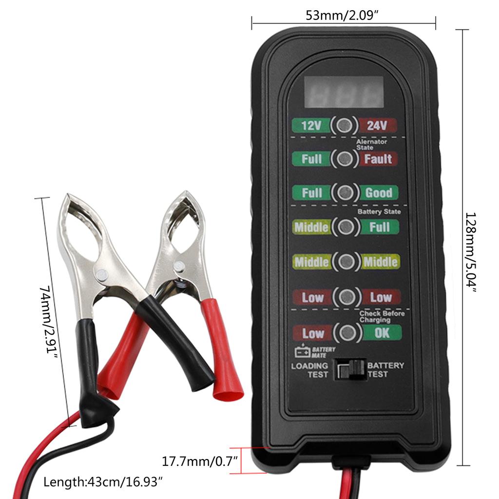 12V  Motorcycle Battery Tester Car Diagnostic Tools Fault Detector LED Display Battery Checker for Motorcycle Truck