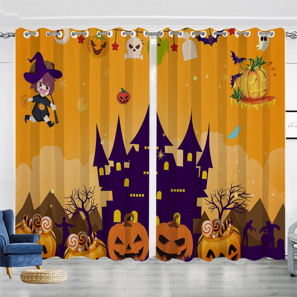 Fröhliches Halloween Cartoon Geist Kürbis Hexe Fenster Vorhang für Kinder Wohnzimmer Schlafzimmer Badezimmer Küche Tür Schrank Haken