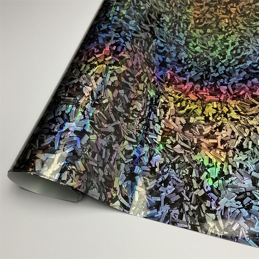 Gloss Black Flower Carbon Fiber Car Wrap Sticker for Interior & Exterior