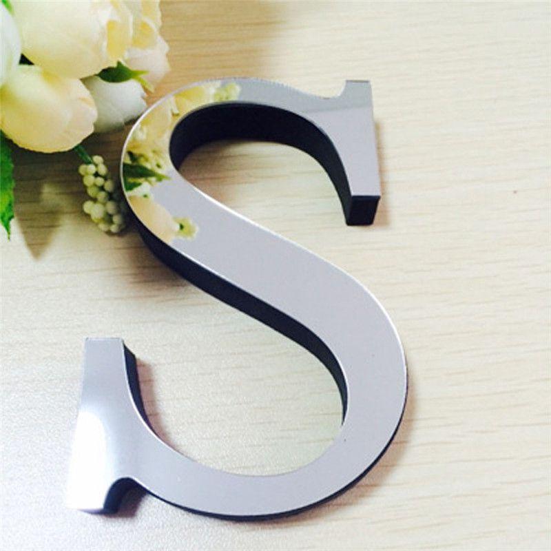 Chic 4 Letters Love Home Furniture Mirror Tiles Self-adhesive Wall Sticker Decor