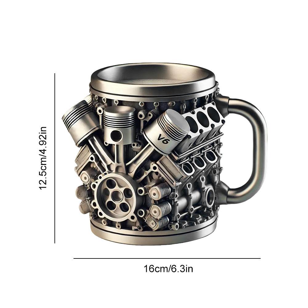 3D Engines Design Mug Stainless Steel Danegeld Tankard Coffee Beer Mugs Handmade V8 Engines Coffee Cup Cocktail Mug For Home Bar