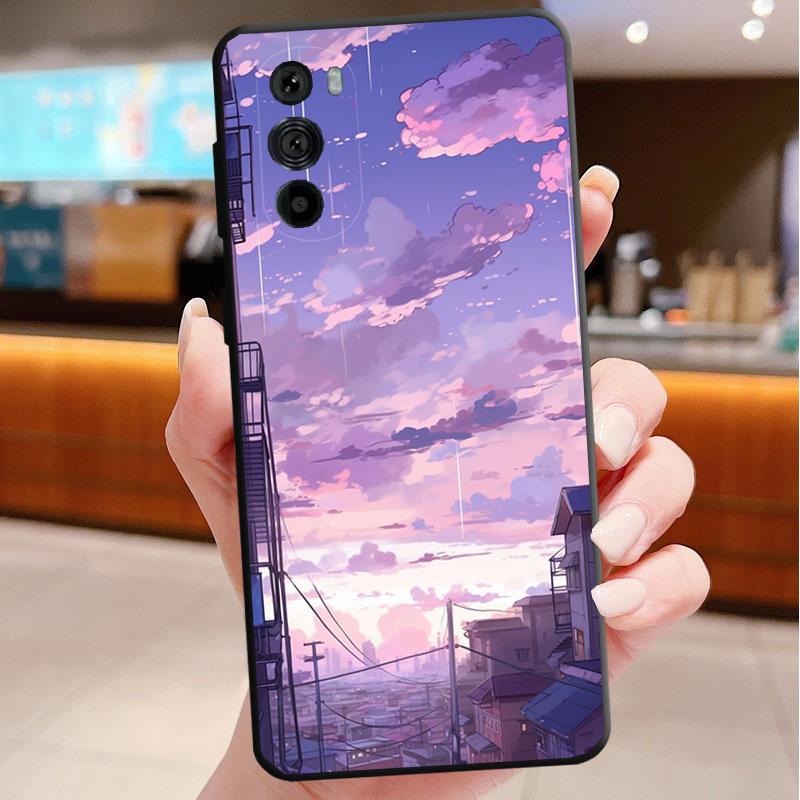 Japan Anime Street View Landscape Phone Case For Motorola Edge 60 50 40 Pro 60 50 40 30 Ultra Neo Fusion Moto G Play G Stylus G