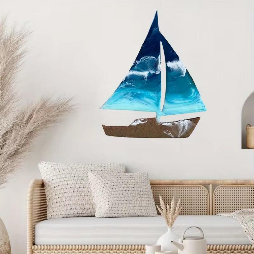 1pc Ocean-Inspired Metal Sailboat Wall Art - Decor for Kids' Rooms, Beach Homes, Home Gifts
