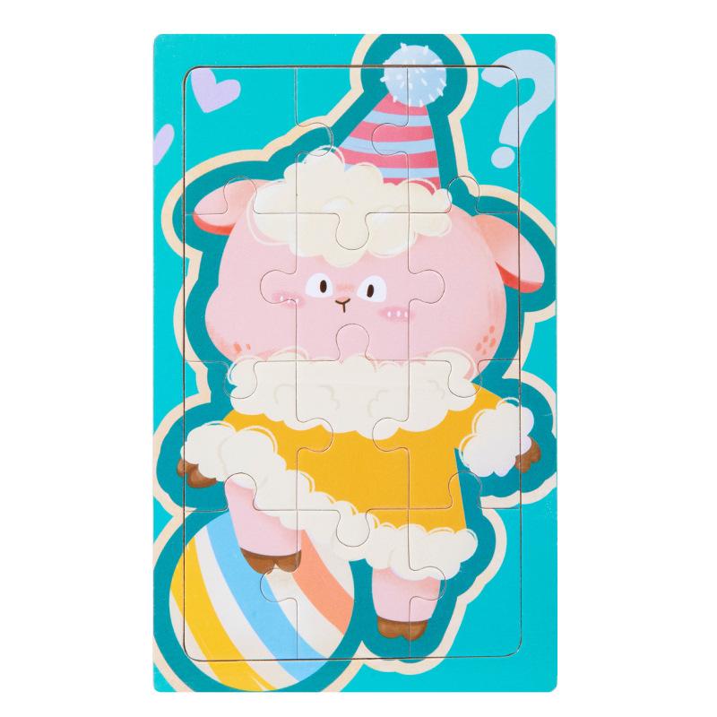 12 flache Puzzles Baby-Puzzle niedliches Tier einführende Logik frühe Bildungspuzzle Kindergartengeschenk