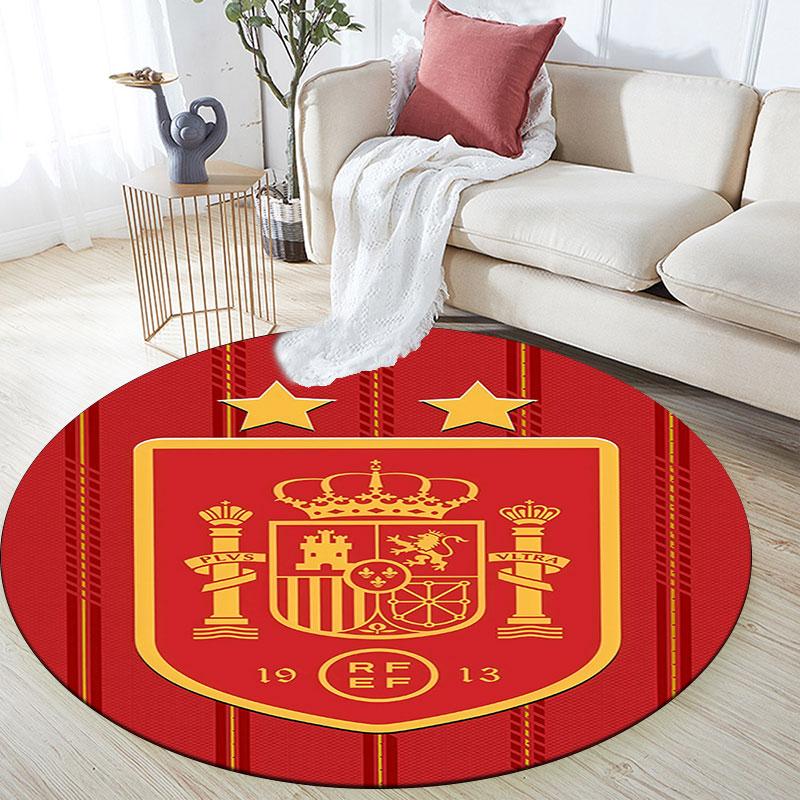 Spain pattern round rug,Carpet Rug for Living Room Bedroom Playroom ,Non-slip Floor Mat,Holiday Gifts and Birthday Gifts.
