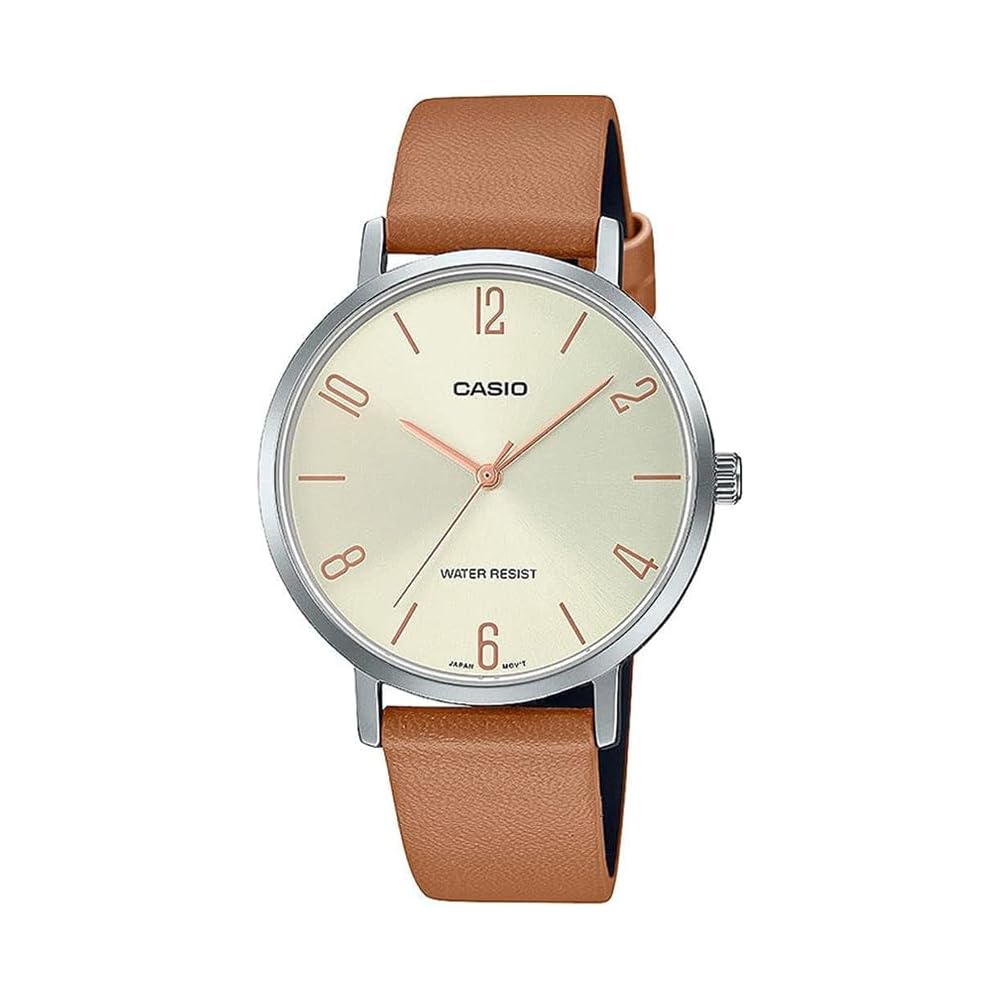 Casio LTP-VT01L-5B Quartz Women's Watch Light Brown Leather Strap Imported Model