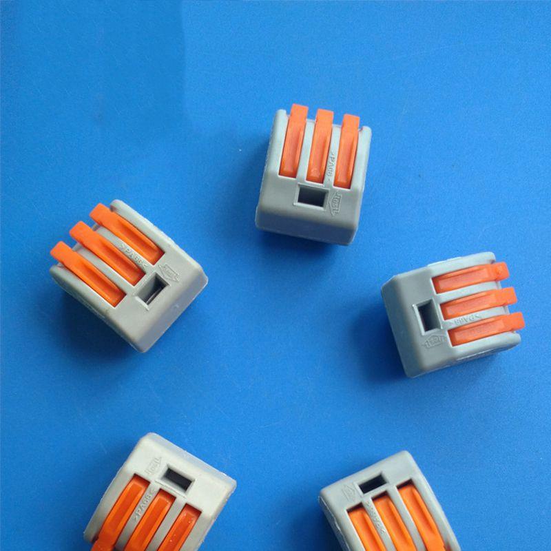 Versatile And Reliable 3 Way Reusable Spring Lever Terminal Block Electric Cable Connector Wire