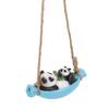 Swing Panda Statue Mother and Baby Panda Lying On The Swing Resin Simulation Animal Garden