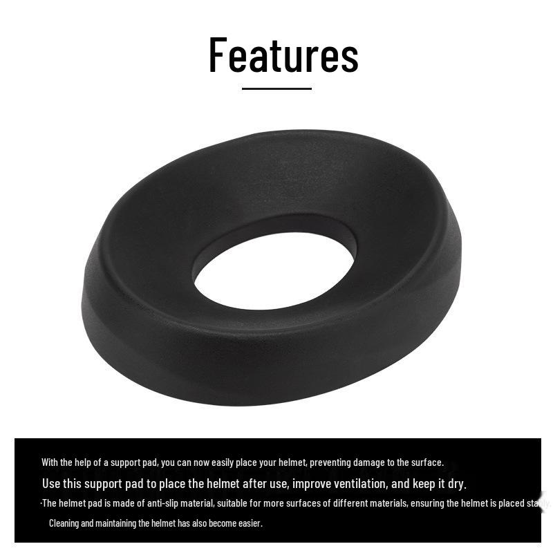 Black Anti-Slip Motorcycle Helmet Support Pad - Full & Half Face Protection Holder