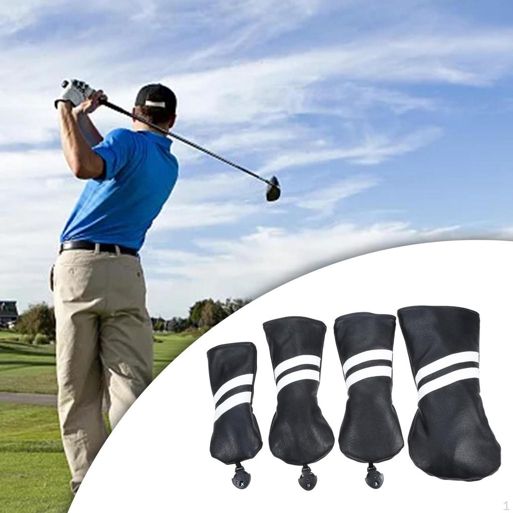 1 Set of Golf Club Head Cover Wood Covers Waterproof Protection Embroidered Patterned Accs