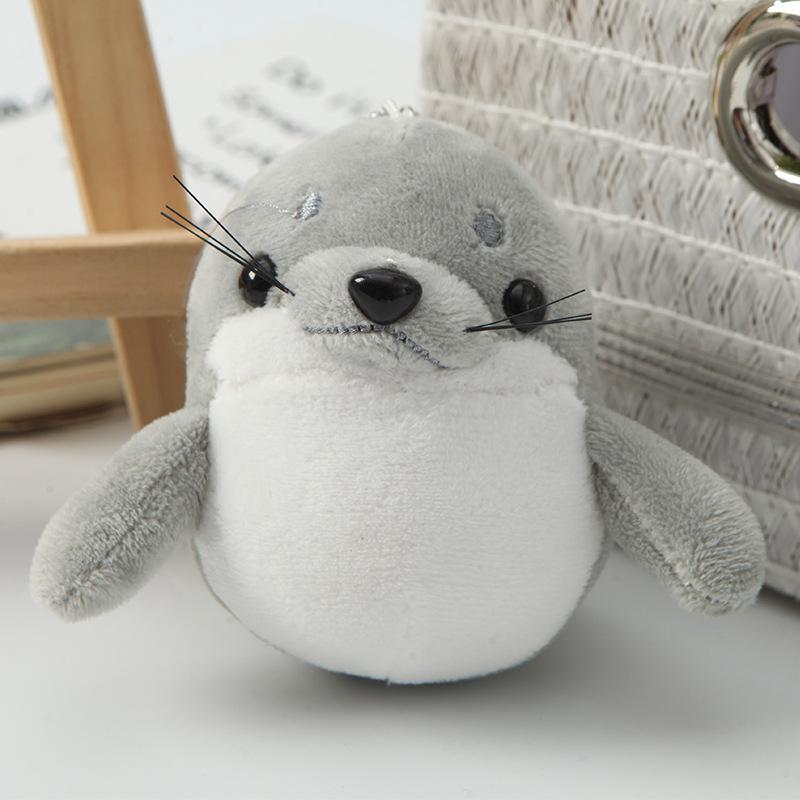 

Cartoon Plush Toy Creative Cute Little Seal Doll Plush Toy Quality Animal Seal Stuffed Toy Bag Key Pendant Mini Doll Funny Gifts сірий