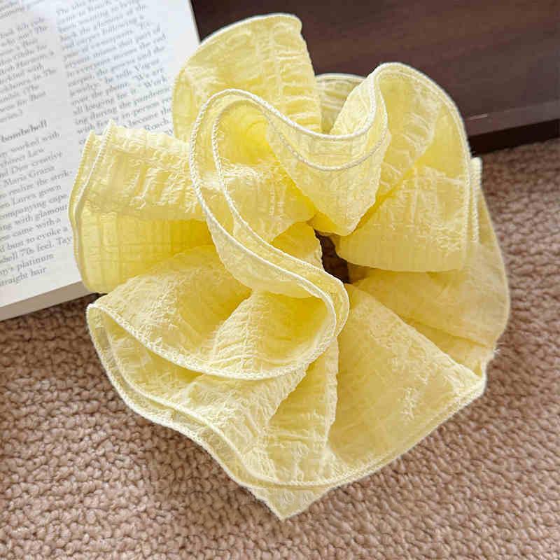Soft Yarn Large Scrunchies Double Layers Hair Rope Summer Colorful Elastic Hair Band Ponytail Holder Rubber Bands Women Hair Acc