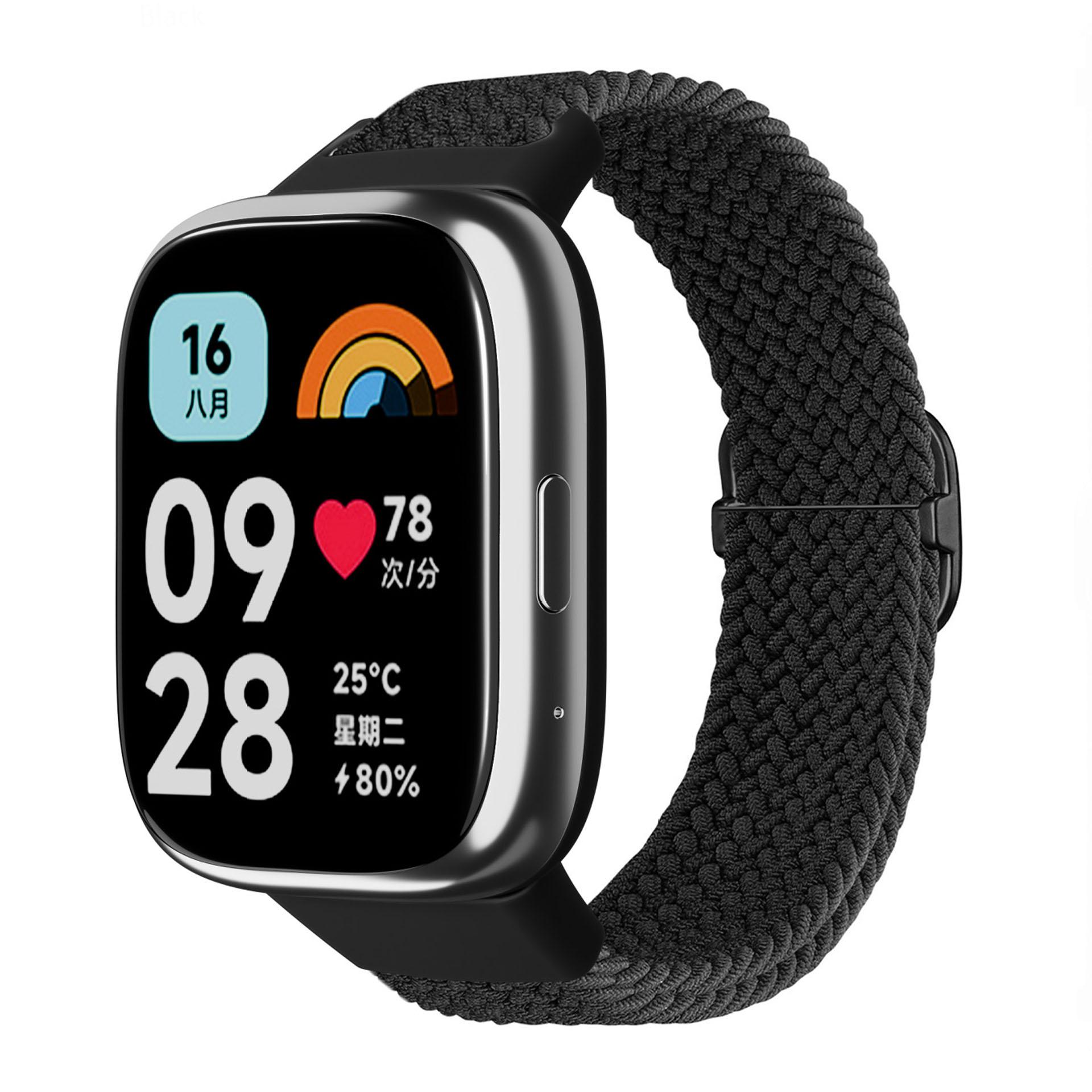 

Braided solo loop for Xiaomi Redmi Watch 3 active Straps accessories sport Nylon Breathable Replacement Correa Redmi 3 Lite band Redmi watch 3 actve чёрный