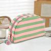 Cute Dopamine Striped Cosmetic Bag Shell-shaped Large Capacity Travel Toiletry Bag Portable Zipper Storage Pouch Bag