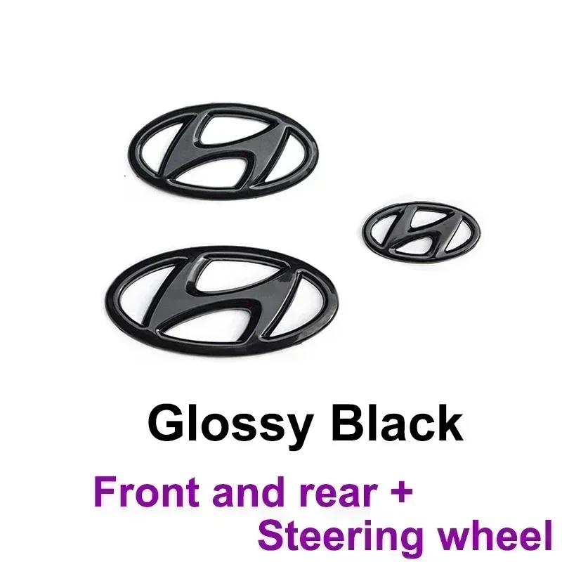 Car Front Rear Emblem Steering Wheel Sticker for Hyundai Elantra Sonata Verna IX35 Tucson IX25 Santa Fe Lafesta Modification AAA1