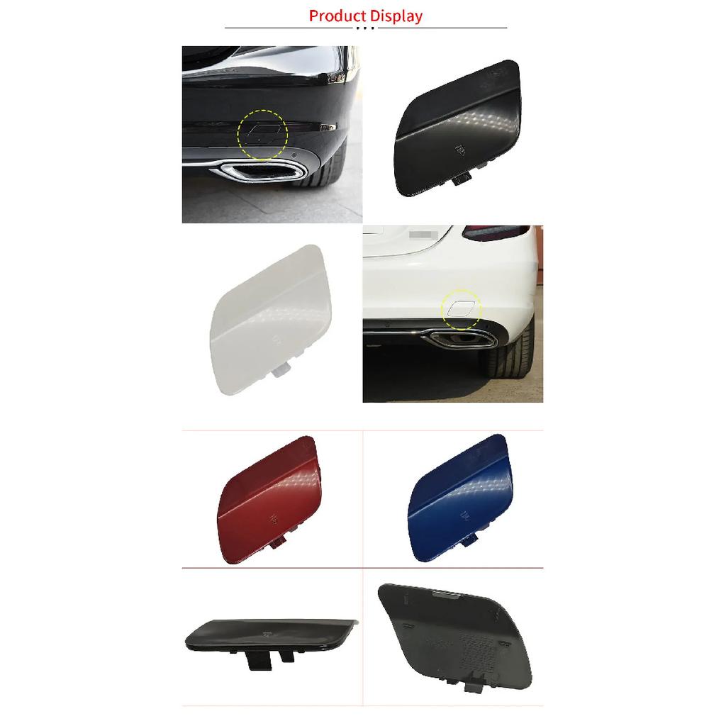 For Mercedes W205 Car Rear Bumper Tow Hook Cover Cap Black White For Benz C Class C180 C200 C220 C250 C300 2058850224 2015-2021