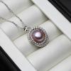 Real Natural Pearl Necklaces For Woman,Vintage Freshwater 925 Silver Pearl Pendant Wife Mother Birthday Gift White Pink Black