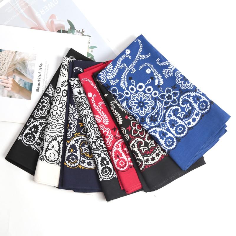 Unisex Hip Hop Women Men Bandana Scarf Punk Square Bandanas Headwear Fashion Bohemian Head Scarf Headbands Hair Accessories