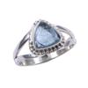 Natural Aquamarine Gemstone Handmade 925 Sterling Silver Jewelry Ring S.5.5 P1Z02