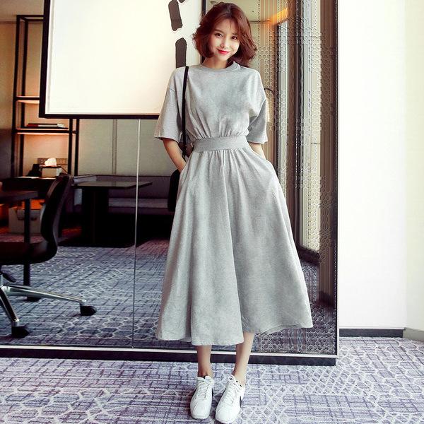 2023 Summer High-Waisted Mid-Sleeve Cinched Dress