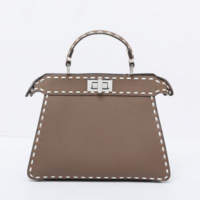 Bolso de mano de piel de vaca de primera capa, totalmente cosido a mano, hecho a mano con hilo encerado, de cuero genuino para mujer, bolso bandolera.