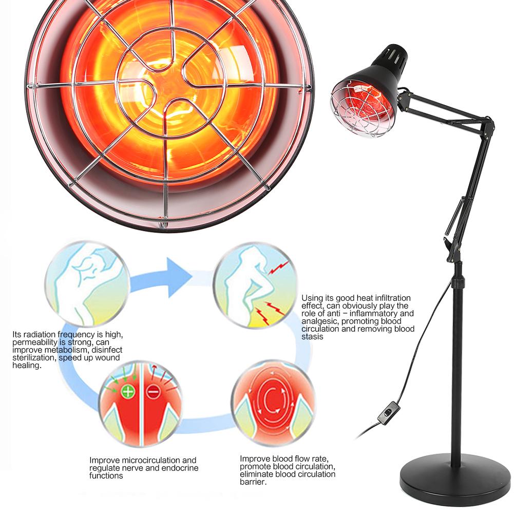 Infrared Light Heating Therapy Floor Stand Lamp Muscle Pain Cold Relief Constant Temperature
