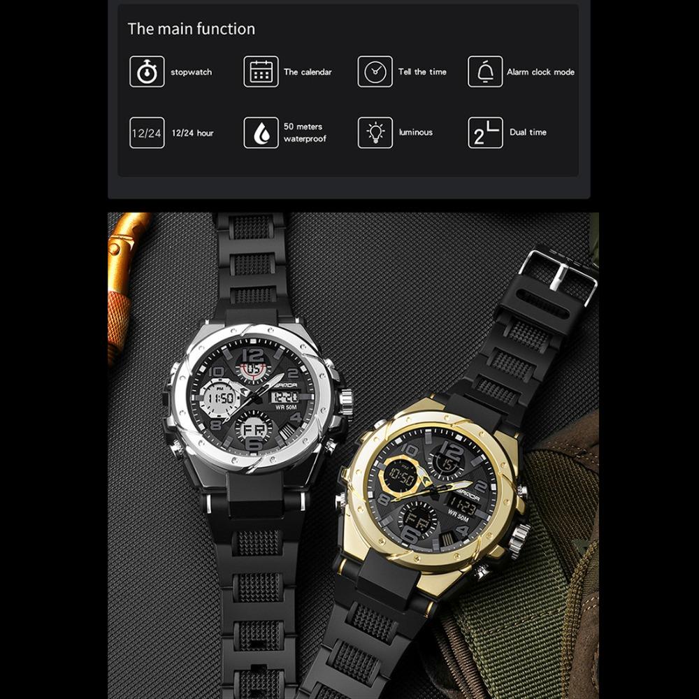 SANDA Electronic Watch Fashion Trend Electronic Watch Luminous Multifunction Watch