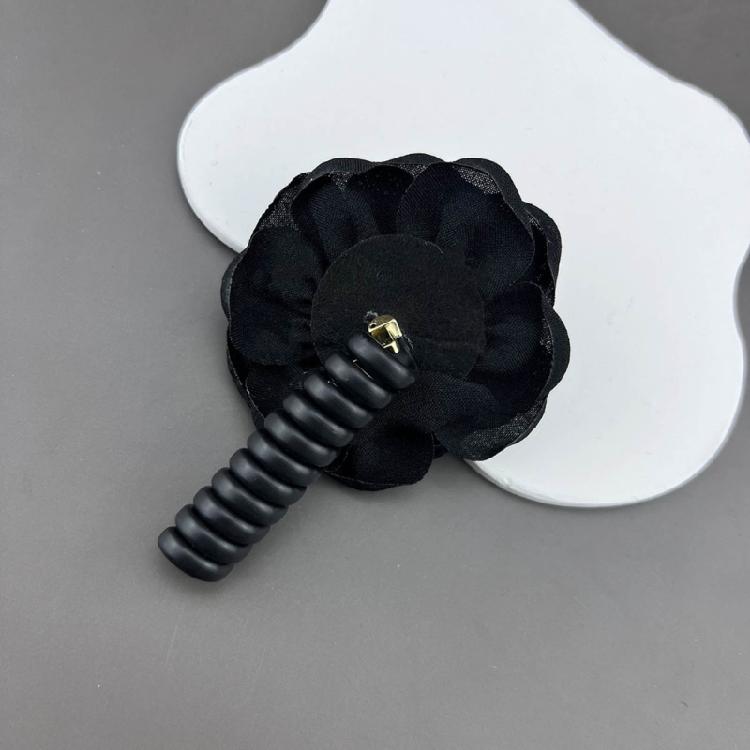 Set of 2 Camellia Stretchy Ponytair Holders Elegant Telephone Wire Hair Bands