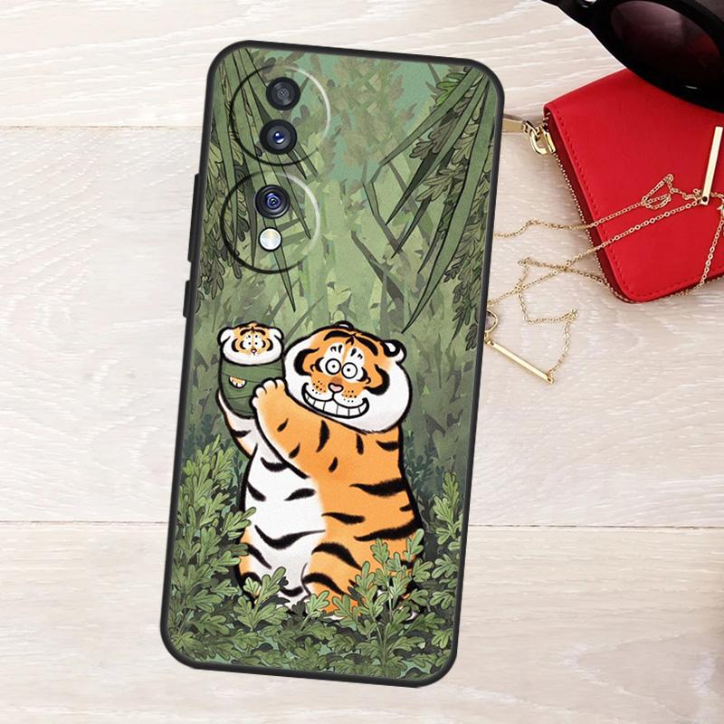 

Cartoon Fat Tiger Case For Honor 400 Pro 200 50 70 90 X9a X9b X9c X9d X8a X8b X8c Magic 7 Lite 5 6 8 Pro Cover Honor 200 Pro