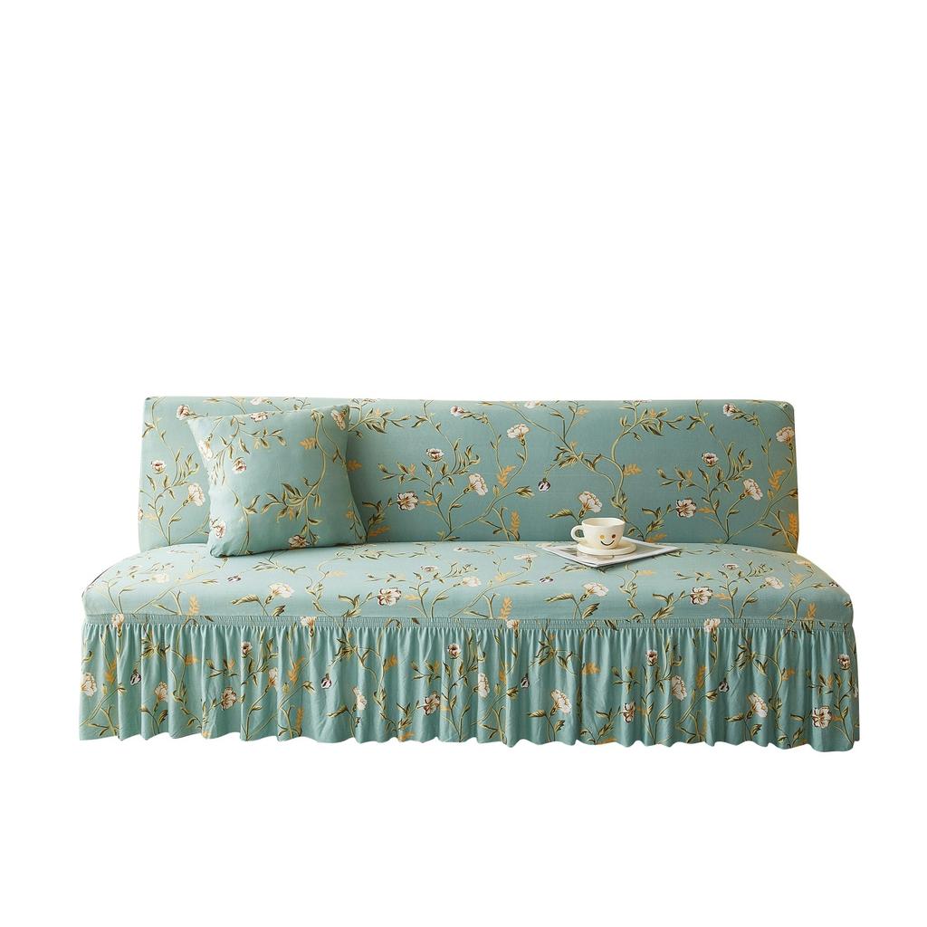 Simple Printed Sofa Bed Cover Elastic All-inclusive No Armrests Simple Folding Sofa Cover Universal