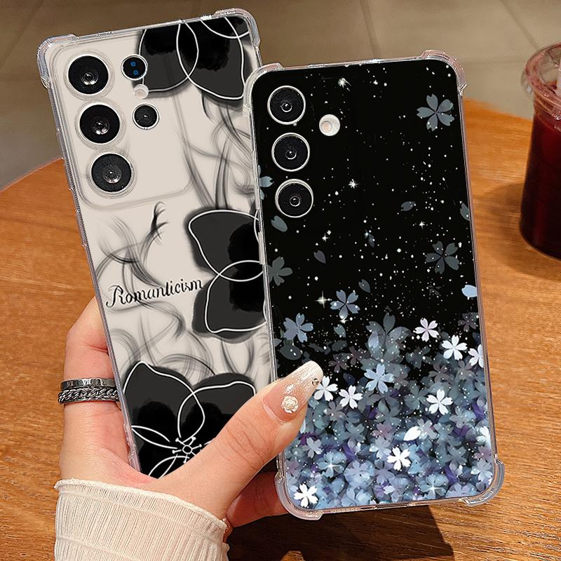 Cherry Blossom Pattern Phone Case For Samsung Galaxy S26 S25 S24 S23 Ultra S22 Plus S21 S24 S25 FE Clear Shockproof Soft Cover