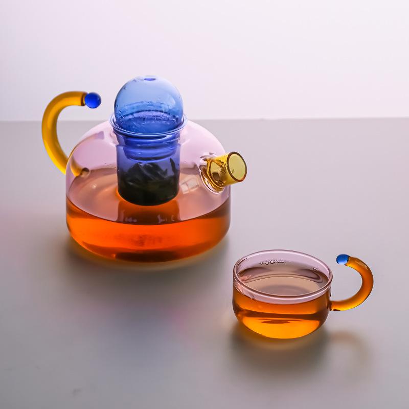 Compact High-Temp Resistant Glass Tea Pot with Filter and Electric Ceramic Stove Compatibility