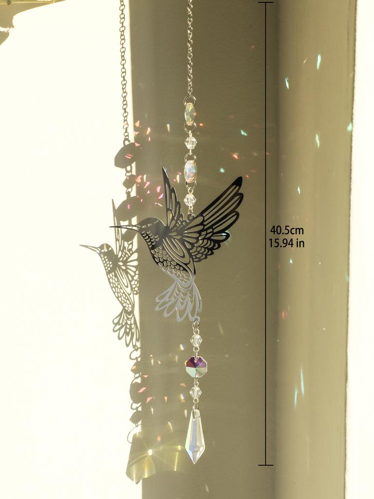 Hängande Kristall Vindspel Solfångare Fe Vackra Fjärilar Målat Glas Solfångare Fönster Hängande Klocka för Rum Trädgårdsdekor