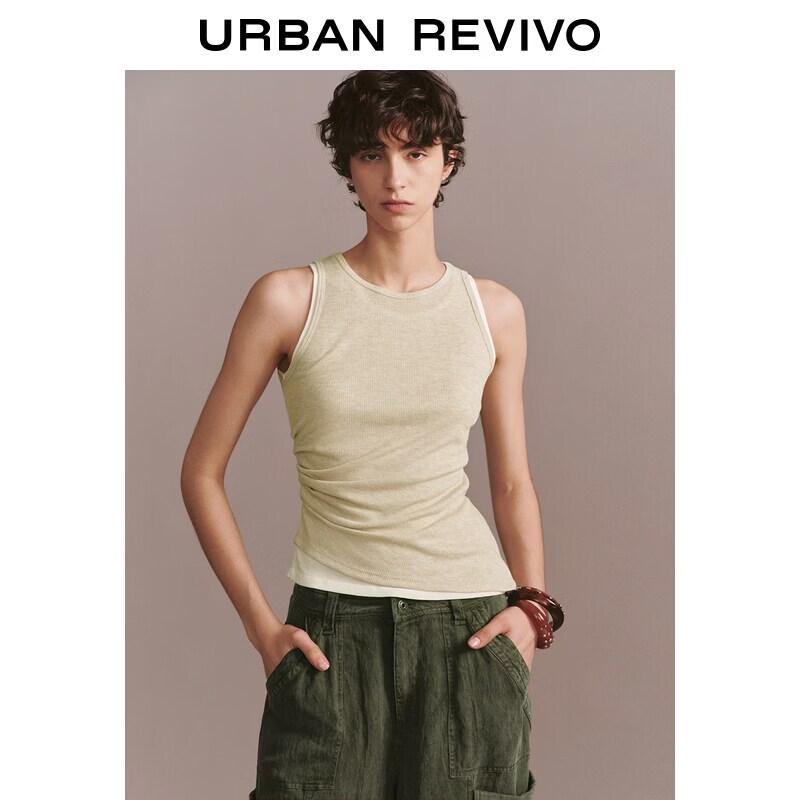 UR2026 Women s Pleated Sleeveless Tank Top XL