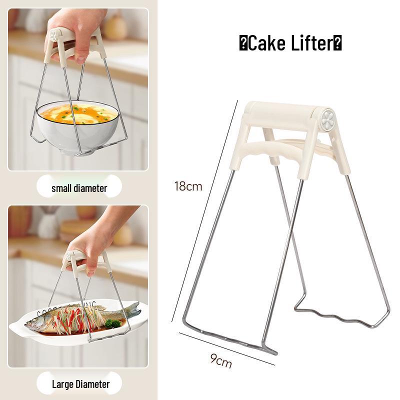 Žáruvzdorný protiskluzový zvedák na misky a talíře - Nerezový klip pro bezpečnou manipulaci