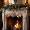 Elegant Holiday Party Supplies 6 Pcs Diamond Art Christmas Ornaments, 2D Flat Pearl Painting Timeless Seasonal Decorations Pattern Hanging Decoration