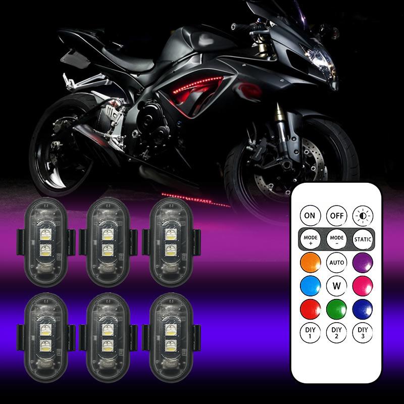 Light Up the Night RGB LED Aircraft Strobe Lights for Motorcycles,Airplanes & Helicopters,Car. Control Color Easy, Recharg